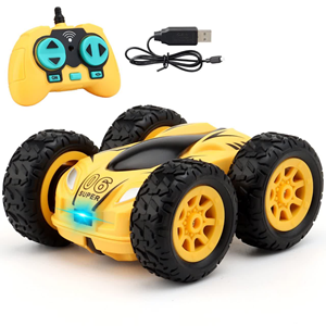  ماشین کنترلی چرخشی 360 درجه زرد Car 360 Degree Flip Remote Control Cars مقیاس 1:32_اسباب بازی